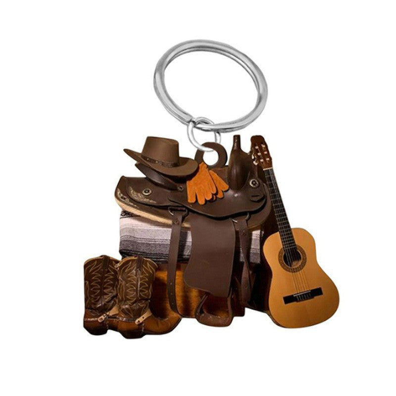 Wholesale Saddle Car Key Pendant Acrylic Keychain